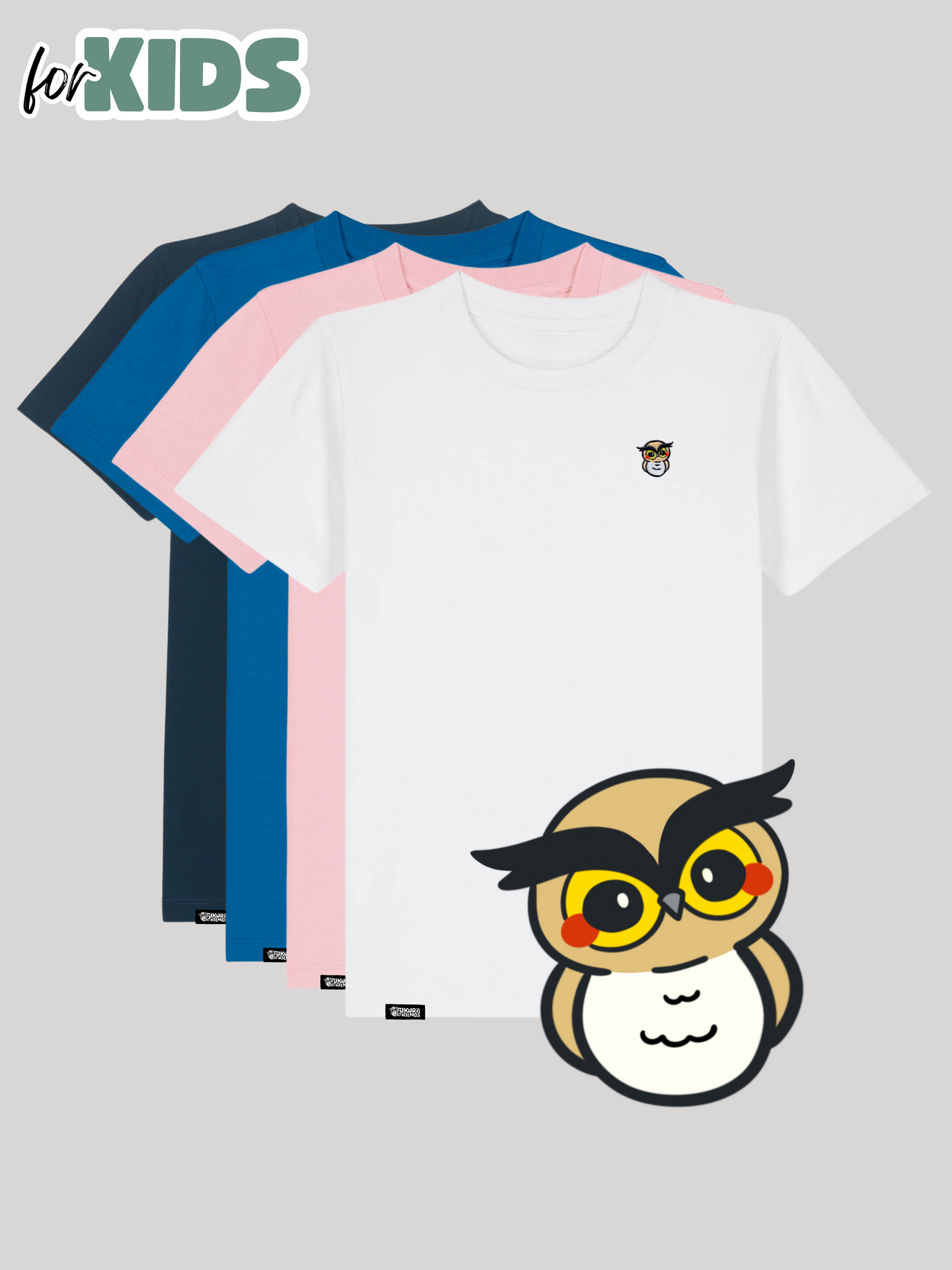 FUKURŌ | Der UHU - Kids T-Shirt aus reiner Bio-Baumwolle