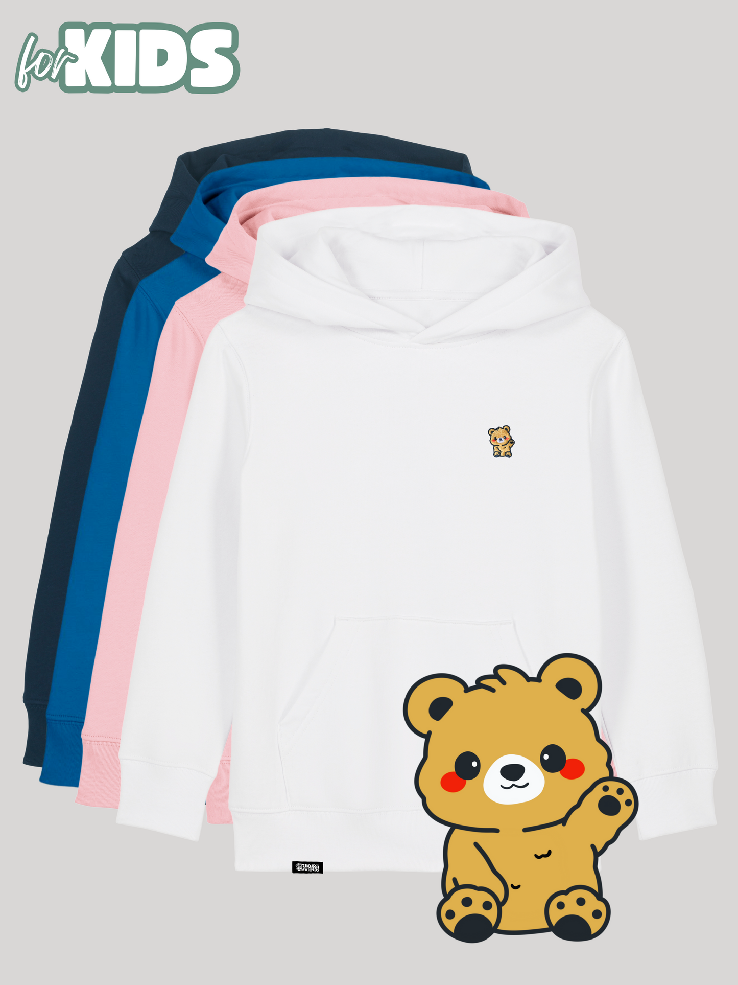 TOMO | Der Braunbär - Kids Hoodie aus reiner Bio-Baumwolle