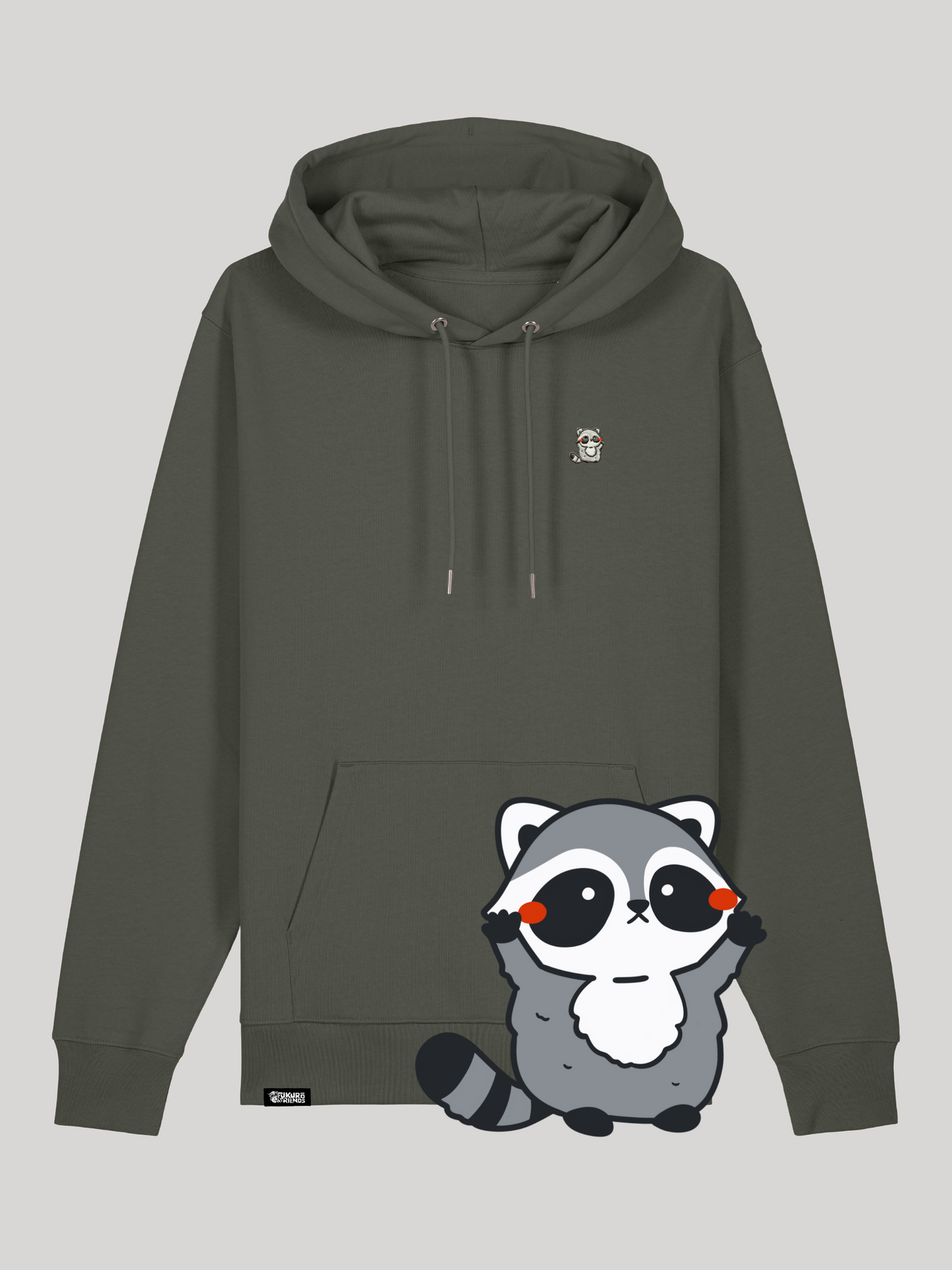 KUMO | Der Waschbär - Premium Hoodie aus reiner Bio-Baumwolle
