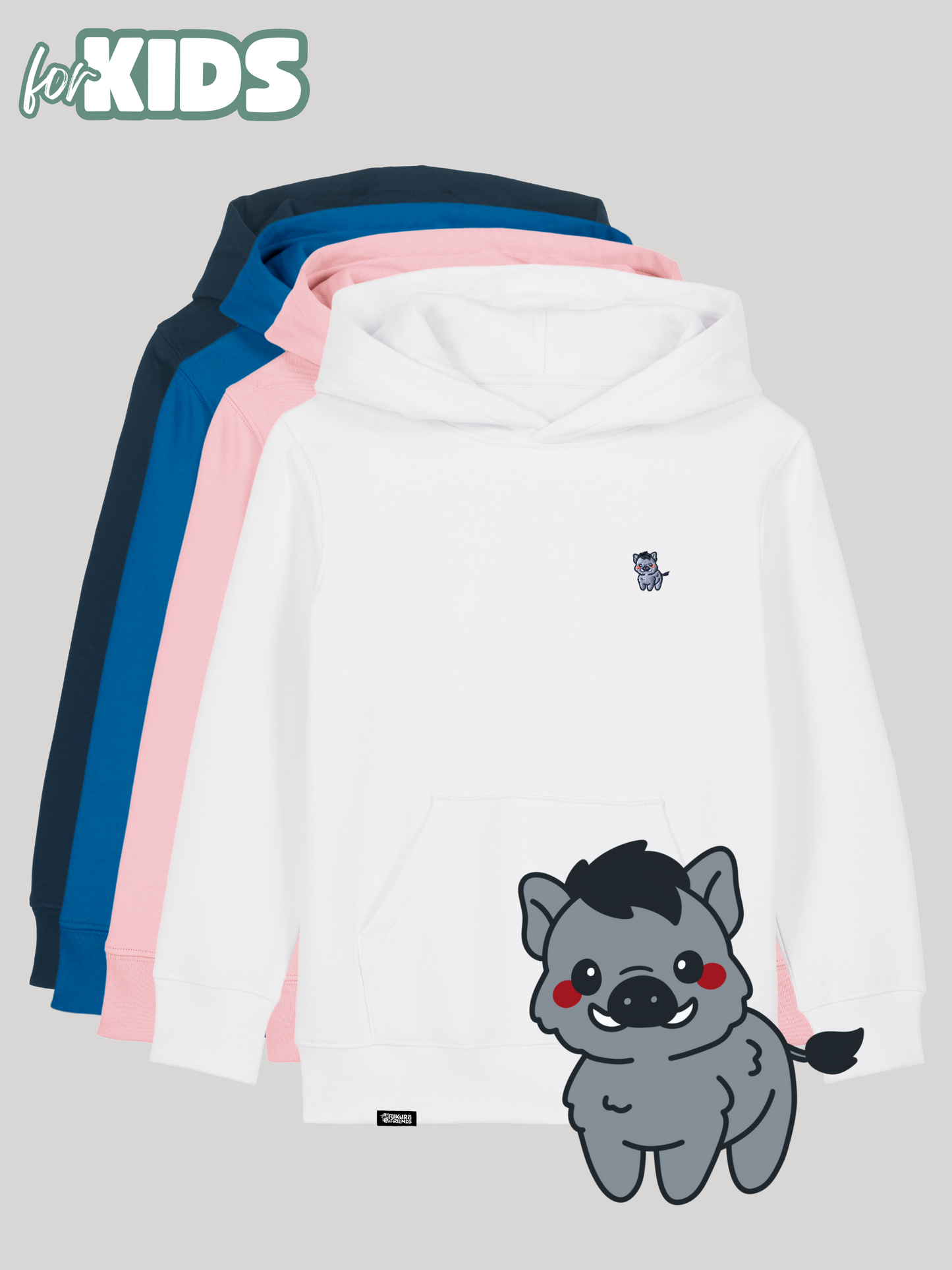 DARO | Das Wildschwein - Kids Hoodie aus reiner Bio-Baumwolle
